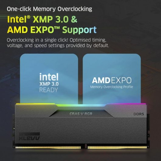 Memoria RAM Klevv CRAS V 32GB 2x16GB DDR5 6000MHz CL30 Gaming Kit