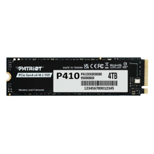 Disco Duro Patriot P410 4TB M.2 SSD NVMe PCIe 4.0 5000MB/s