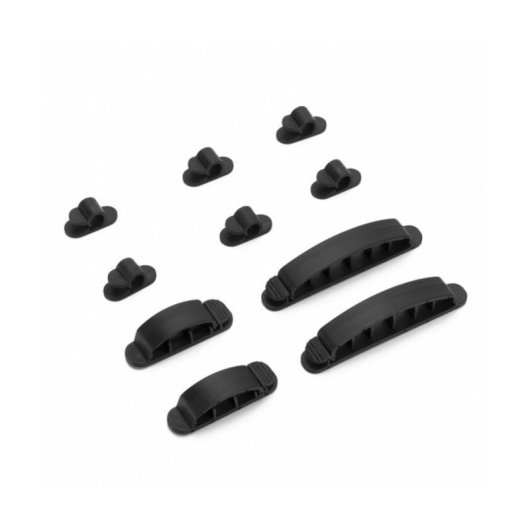 Soporte para cables Vultech CO-02 Escritorio Negro 10 piezas