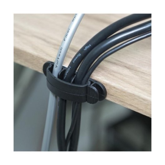 Soporte para cables Vultech CO-02 Escritorio Negro 10 piezas