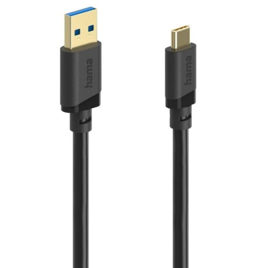 Câble Hama 0,75 m USB A vers USB C 3.2 Gen 1 5 Gbit/s Noir