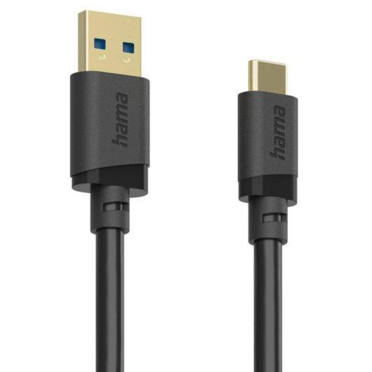Câble Hama 0,75 m USB A vers USB C 3.2 Gen 1 5 Gbit/s Noir