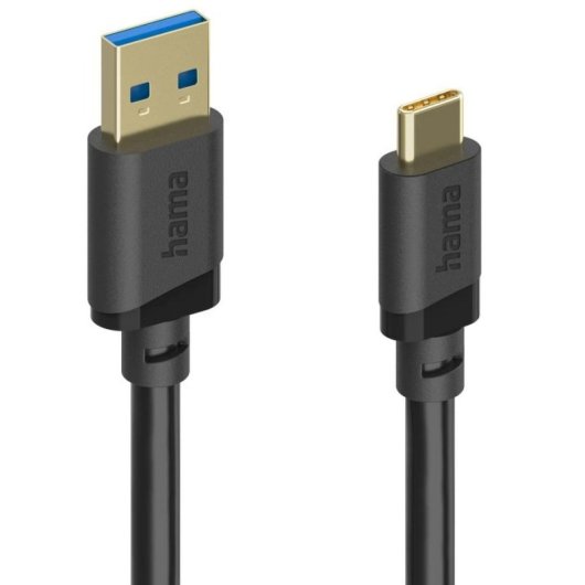 Câble Hama 0,75 m USB A vers USB C 3.2 Gen 1 5 Gbit/s Noir