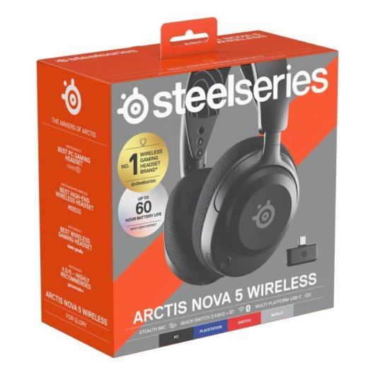 Kopfhörer SteelSeries Arctis Nova 5 kabellos Bluetooth Gaming mit Geräuschunterdrückung Schwarz