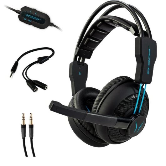 Auriculares Erazer MAGE P10 con cable USB, gaming, micrófono y control volumen, negro