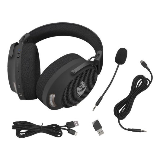 Auriculares Redragon H858 Arrow Pro Carbon inalámbricos Bluetooth Gaming 7.1, micrófono, negros