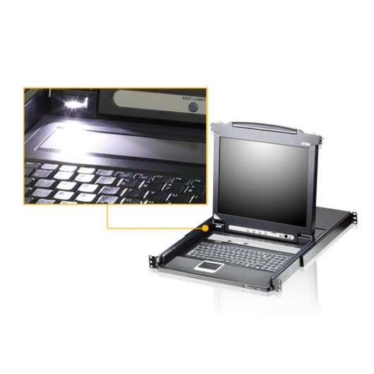 Interruptor KVM Aten CL5708M con pantalla LCD 17" y montaje en rack 1U