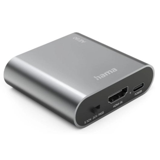 Extractor de audio Hama HDMI a 3.5 mm Plata