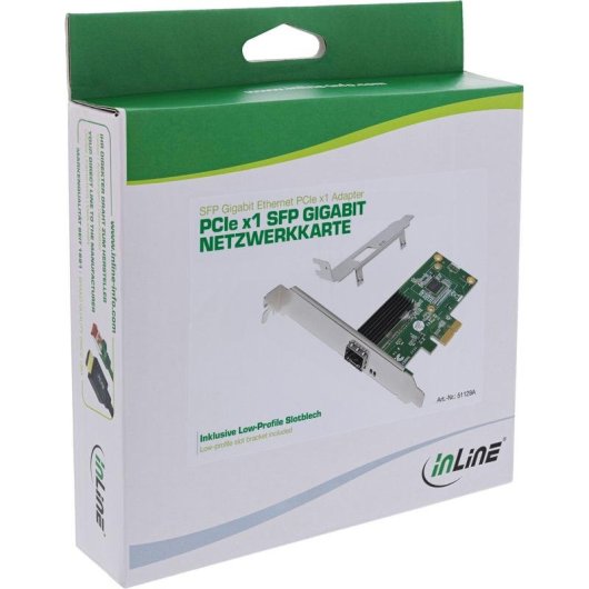 Tarjeta de Red InLine 51129A PCI Express x1 SFP 1 Gbit/s Low Profile