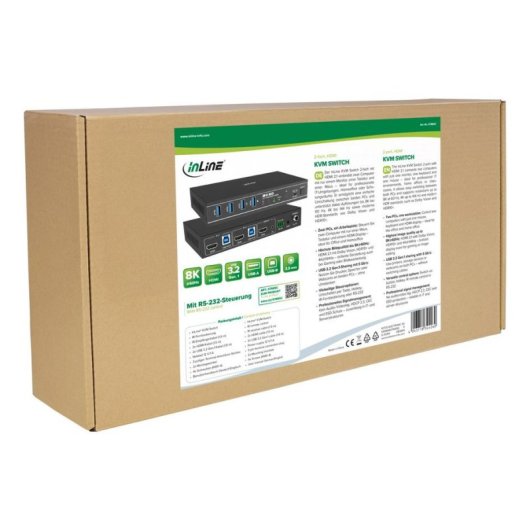 Interruptor KVM InLine 57885C 8K Ultra HD Montaje en Rack