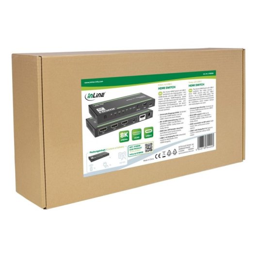 Conmutador de vídeo InLine 57885B HDMI 2.1 5 puertos 8K