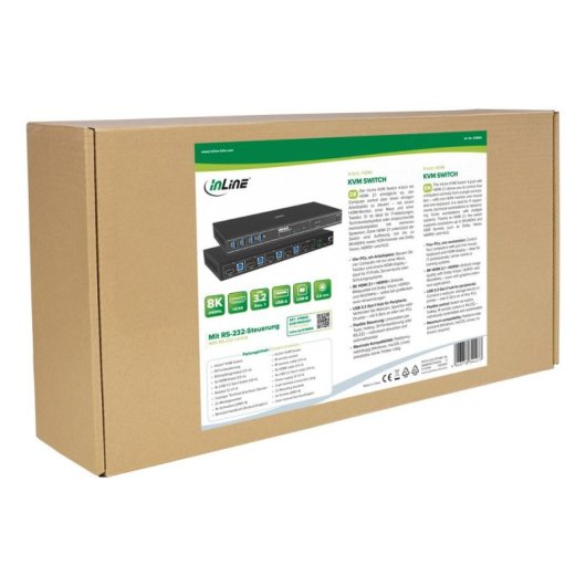 Interruptor KVM InLine 57885D 8K Ultra HD Montaje en Rack