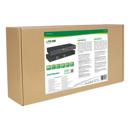 Interruptor KVM InLine 57885G 4K Ultra HD 2 PC Montaje en Rack
