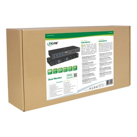 Interruptor KVM InLine 57885F 4K Ultra HD Montaje en rack