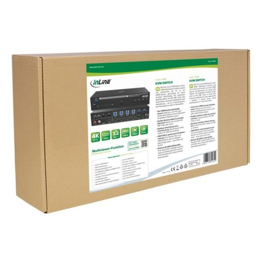 Interruptor KVM InLine 57885I 4K Ultra HD Montaje en Rack