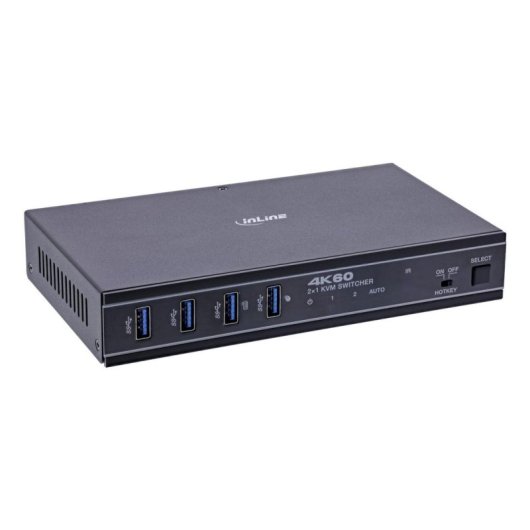 Interruptor KVM InLine 57885E 4K Ultra HD Montaje en Rack