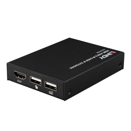 KVM Extender Lindy 39321 HDMI USB 150 m Cat6 Schwarz Metall