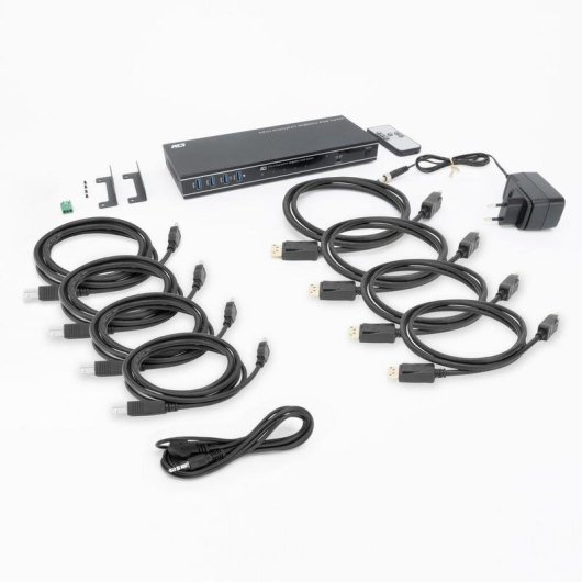 Interruptor KVM ACT AC7934 4 Puertos 4K Ultra HD DisplayPort