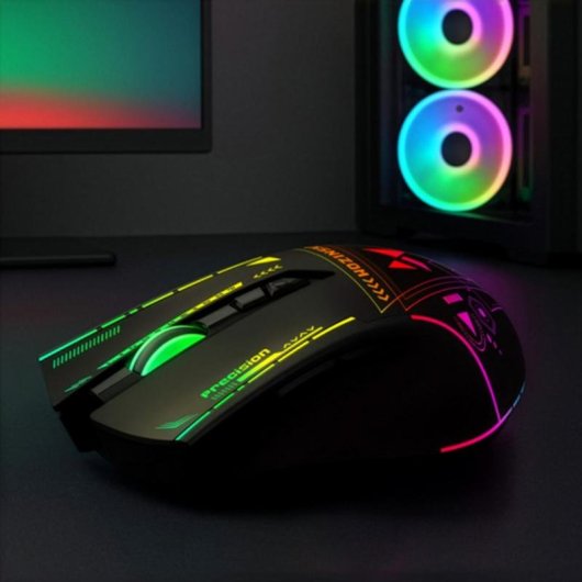 Ratón Wozinsky WMGB-3200 RF Wireless 3200DPI Nero RGB 7 Pulsanti