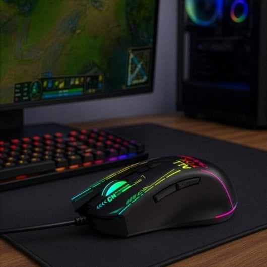 Ratón Wozinsky WMGK-7200 USB 7200DPI Nero RGB 7 Pulsanti 1,5m