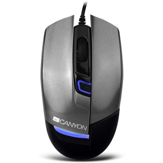 Ratón Canyon Jedi USB Type-A 1600DPI Gris Argent Ambidextre Gaming