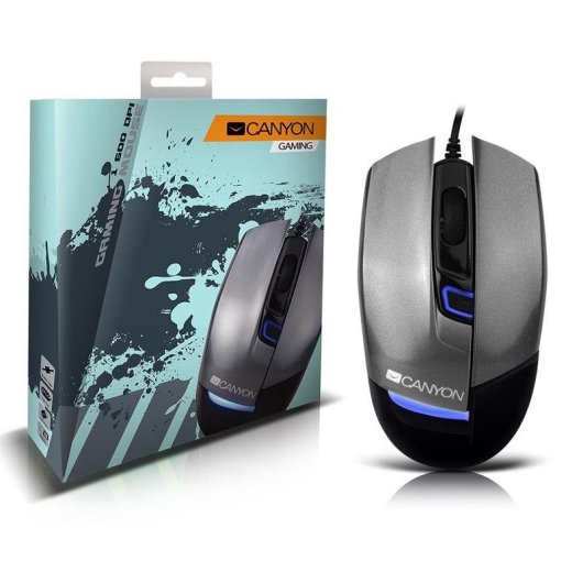 Ratón Canyon Jedi USB Type-A 1600DPI Gris Argent Ambidextre Gaming