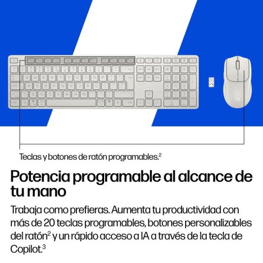Teclado HP 495C inalámbrico multidispositivo completo con ratón incluido