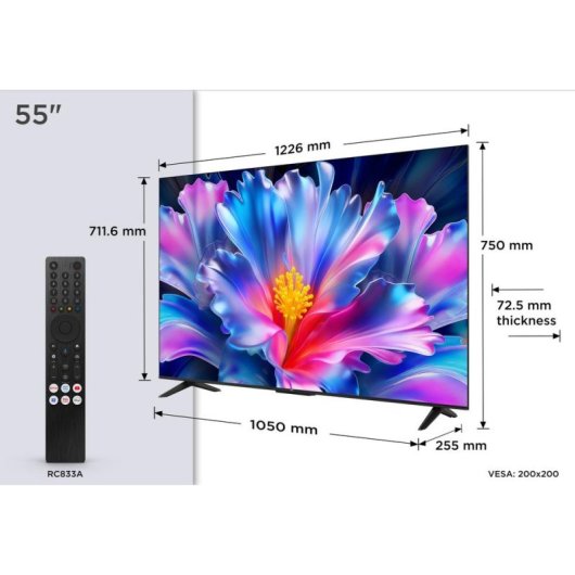 TV TCL LED P69L 55P6L 55" 4K UltraHD 60Hz Smart TV Google TV HLG HDR Chromecast