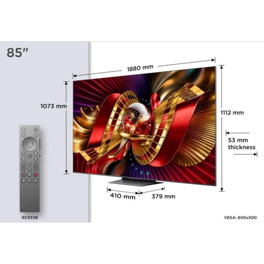 TV TCL QLED C8L 85C8L 85" 4K UltraHD 144Hz Smart TV Google TV HDR10 Dolby Vision Atmos