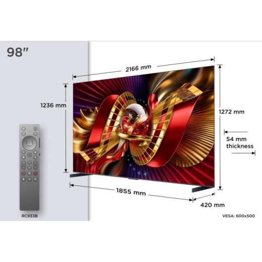 TV TCL QLED Mini LED C8L 98C8L 98" 4K UltraHD 144Hz Smart TV Google TV Dolby Vision HDR10