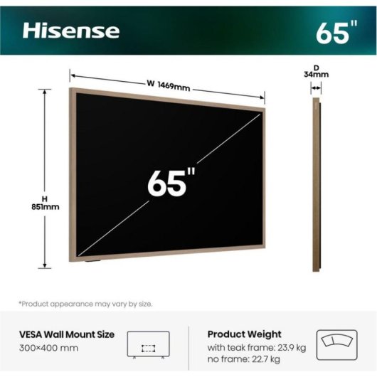 TV Hisense LED 65S7DS 65" 4K UltraHD 60Hz Smart TV VIDAA HDR10