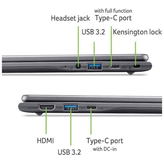 Ordinateur portable Acer Chromebook Plus 514 14" Intel Core N355 8GB 128GB SSD Intel Graphics Chrome OS