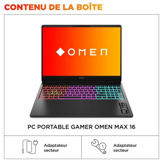 Ordinateur portable HP OMEN MAX 16-ah0038nf 16" Intel Core Ultra 7 255HX 32GB 2TB SSD RTX 5060 Windows 11