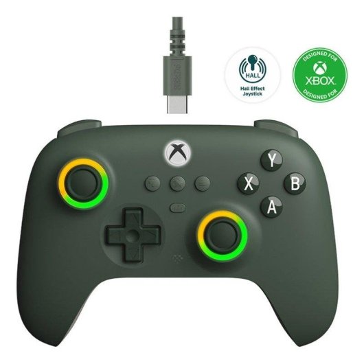 Gamepad 8BitDo Ultimate C Fio Xbox Dark Green LED Multicolorido