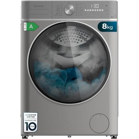 Lavasecadora Cecotec 8kg A Bolero Wash&Dry 8580 Inverter Steel 1400 rpm