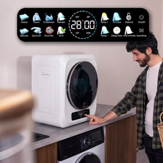 Sèche-linge à évacuation Cecotec Bolero DressCode Dry 3400V 3kg Classe G UV Care