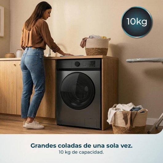 Lavadora Cecotec Bolero DressCode 10450 Inverter Steel Carga Frontal 10Kg 1400rpm A-10% Acero Inoxidable