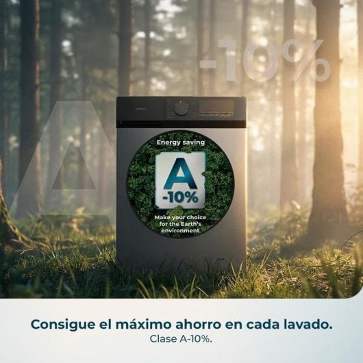 Lavadora Cecotec Bolero DressCode 10450 Inverter Steel Carga Frontal 10Kg 1400rpm A-10% Acero Inoxidable