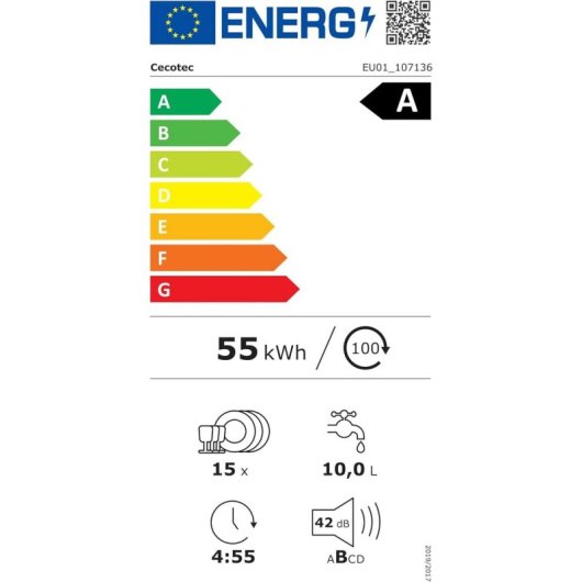 Lavavajillas Cecotec Bolero Aguazero 6900 15 Servicios A con Motor Inverter Plus