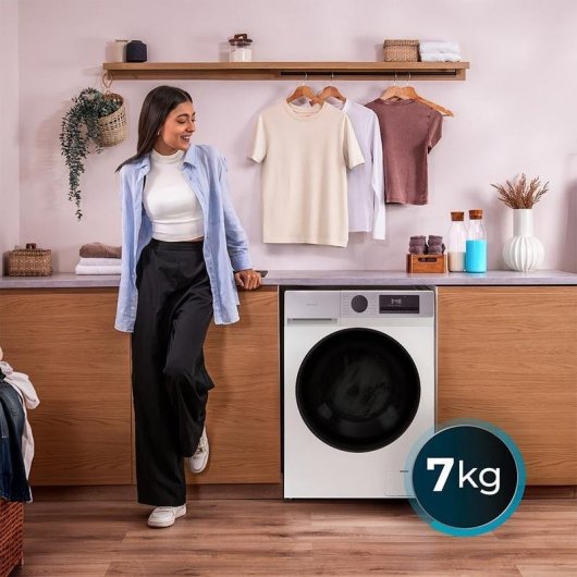Lavadora Cecotec Bolero DressCode 7450 Inverter Carga Frontal 7Kg 1200rpm A-10% Blanca