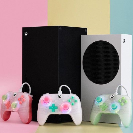 Manette 8BitDo Ultimate Mini Clear Pink filaire Xbox PC LED