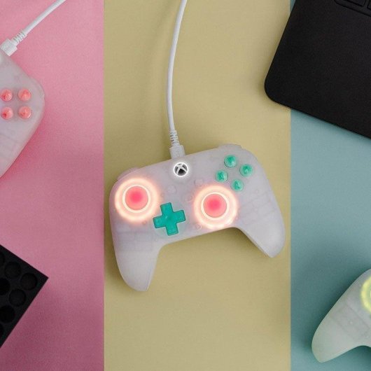 Manette 8BitDo Ultimate Mini Clear Pink filaire Xbox PC LED