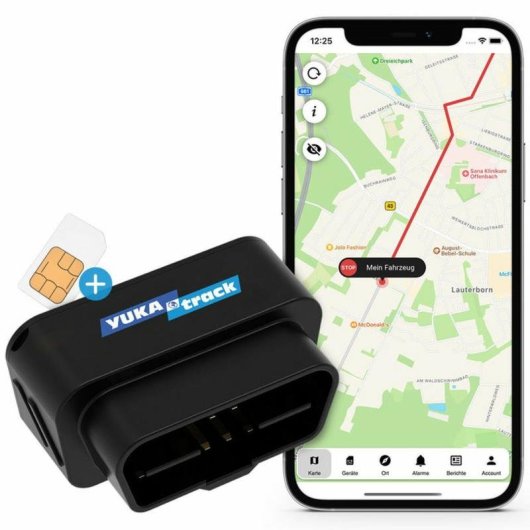 GPS-Tracker Yukatrack YTOBD2GPS Universal Single SIM Schwarz