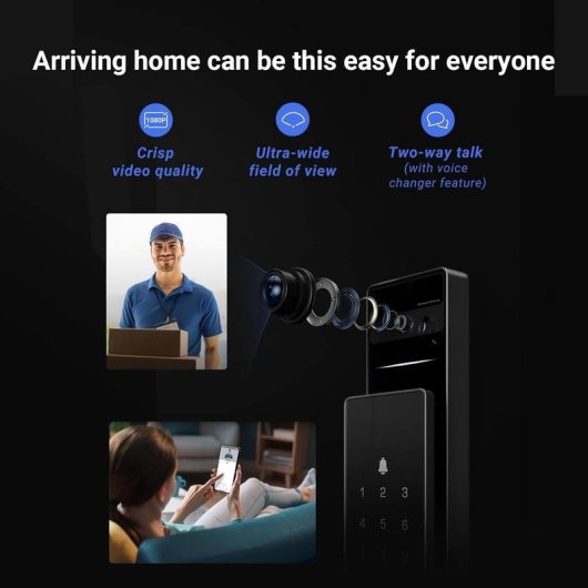 Serratura Intelligente EZVIZ DL50FVS WiFi Riconoscimento Facciale 3D Visione Notturna