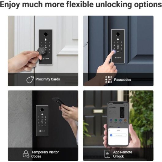Smart Lock EZVIZ DL03 PRO WiFi Fingerabdruck App Öffnung Alarm integriert