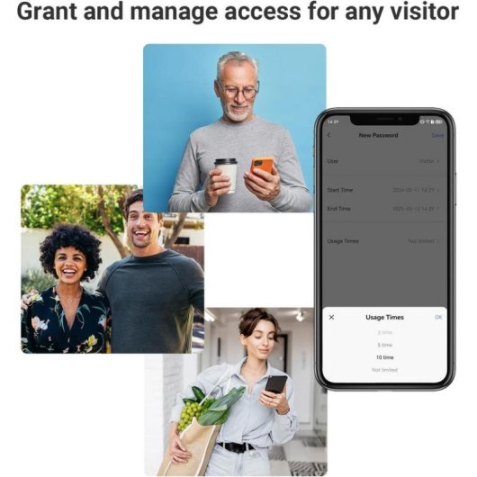 Smart Lock EZVIZ DL03 PRO WiFi Fingerabdruck App Öffnung Alarm integriert