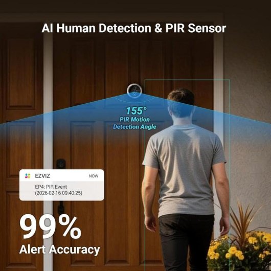 Mirilla Digital WiFi EZVIZ EP4 GR Pantalla 5.5” 155° Audio Bidireccional