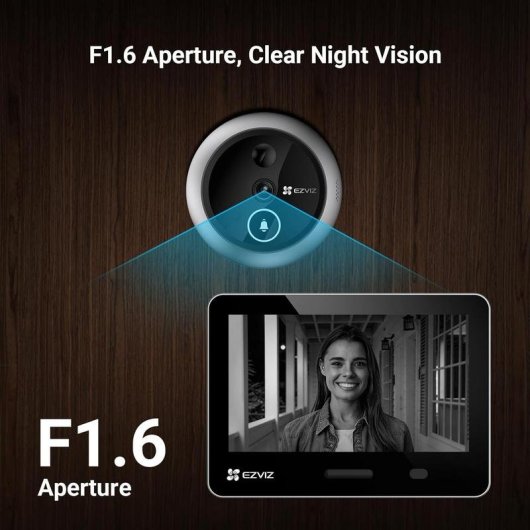 Mirilla Digital WiFi EZVIZ EP4 GR Pantalla 5.5” 155° Audio Bidireccional