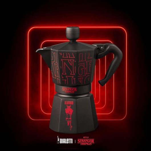 Cafetière italienne Bialetti Moka Express Stranger Things 6 Tasses Pomo musical USB-C