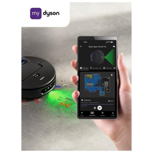 Aspirador Robô com Mopa Dyson Spot+Scrub Ai Navegação IA 18.000 Pa Filtração Avançada